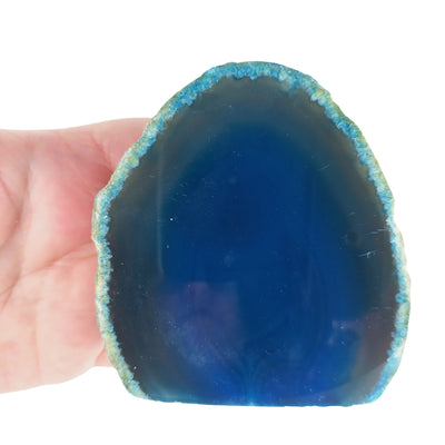 Agate Cut Base Free Standing Crystal Nodules from Brazil - Blue