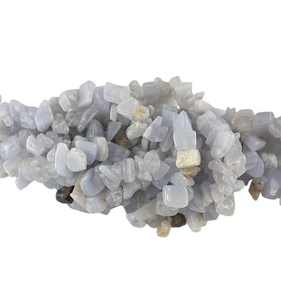 Blue Lace Agate Gemstone Bead Chips - Strand or 50 Pieces - TK Emporium