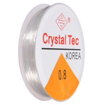 Bracelet Elastic Cord for Jewellery Making, 0.8 mm Clear Crystal Tec - TK Emporium