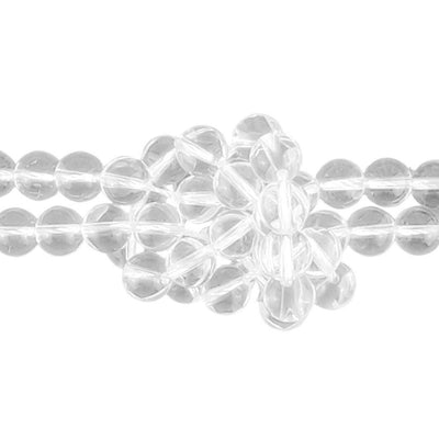 Clear Quartz (Rock Crystal) Round 8 mm Gemstone Beads, Large 2 mm Hole - TK Emporium
