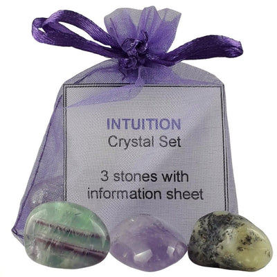 Intuition Crystal Set, 3 Stones with Information Sheet - TK Emporium