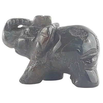 Moss Agate Crystal Elephant Figurine, Gemstone Elephant Ornament - TK Emporium