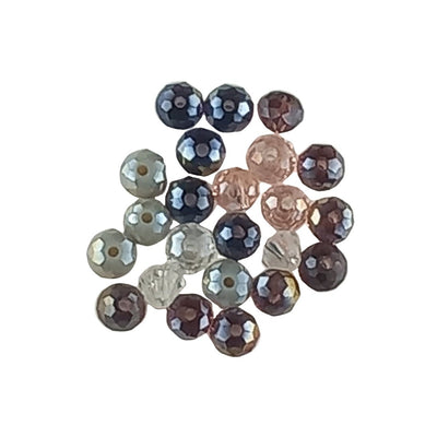 Pack of 10 Glass 5 mm Faceted Spacer Beads - Choice of Colours - TK Emporium