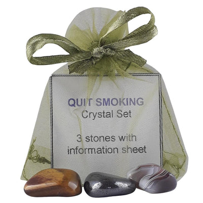 Quit Smoking Crystal Set, 3 Stones + Information to Help Stop Smoking - TK Emporium