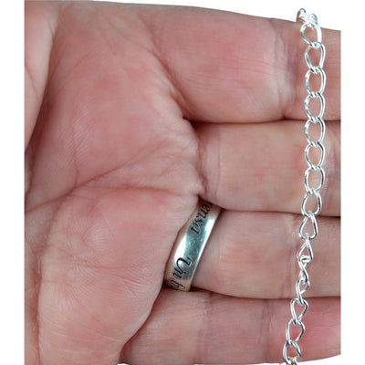 Silver Plated Curb Chain 5.5 x 3.5 mm link size for Jewellery Making - TK Emporium