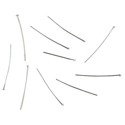 Silver Plated Head Pin 30 mm for Jewellery Making - Choose Quantity - TK Emporium