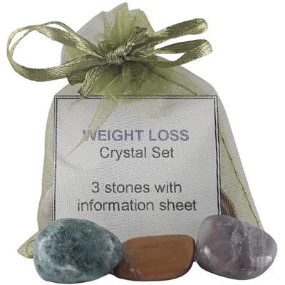 Weight Loss Crystal Set, 3 Stones with Information to Help Lose Weight - TK Emporium