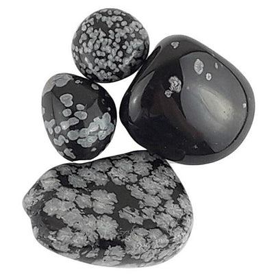 Wholesale Pack of 10 Snowflake Obsidian Tumblestones - Choice of Sizes - TK Emporium
