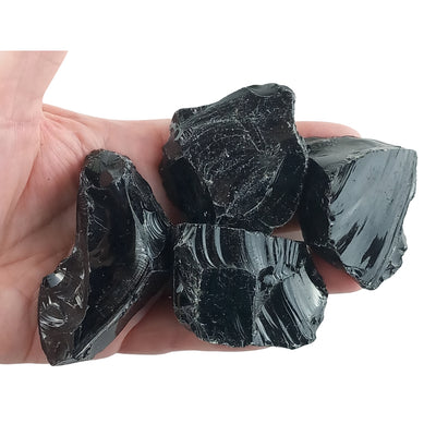 Black Obsidian Rough, Raw, Natural Crystal Stones from Mexico