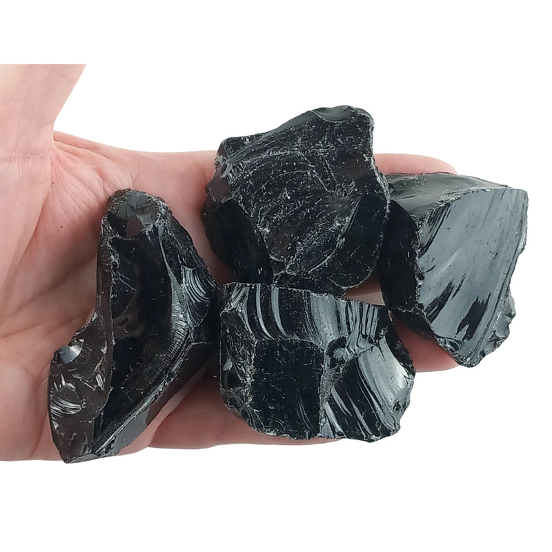 Black Obsidian Rough, Raw, Natural Crystal Stones from Mexico
