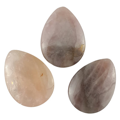 Rose Quartz Pink Madagascar Crystal Teardrop Beads with Large 2mm Hole