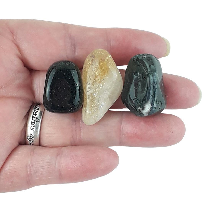 Abundance Crystal Set, 3 Stones with Information to Attract Abundance