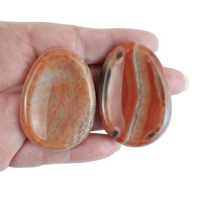 Agate Orange/Grey Crystal Thumb Stone / Worry Stone from Madagascar