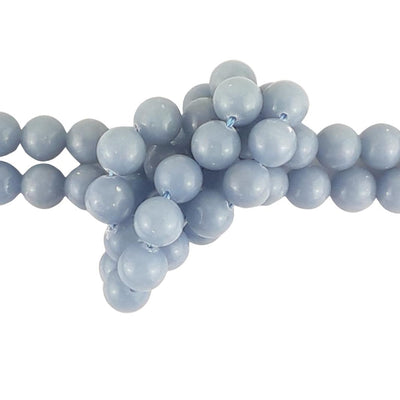 Angelite Pale Blue A Grade Round 8 mm Gemstone Beads with 1 mm Hole