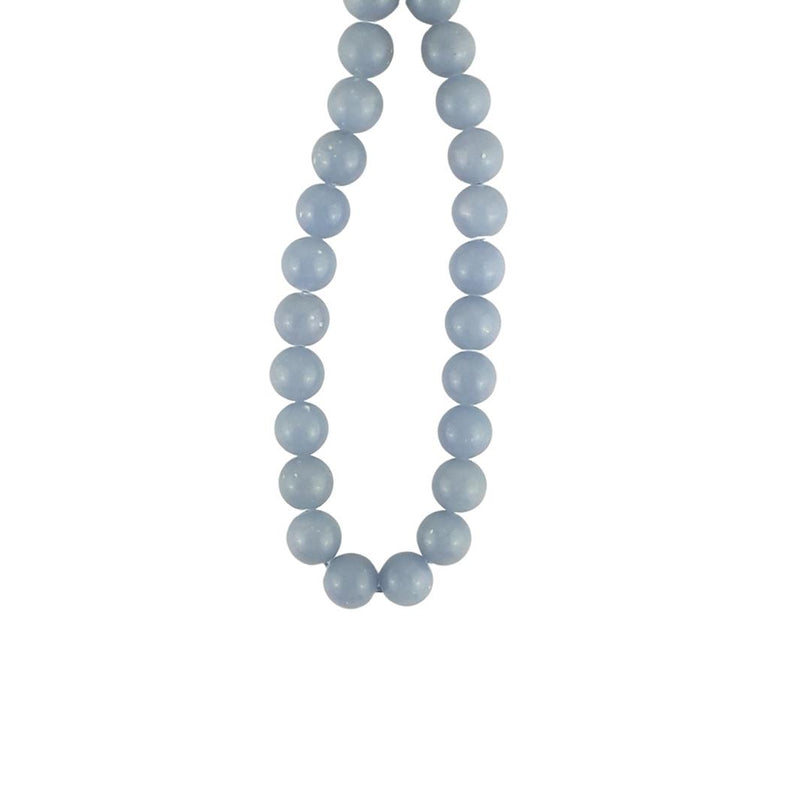 Angelite Pale Blue A Grade Round 8 mm Gemstone Beads with 1 mm Hole
