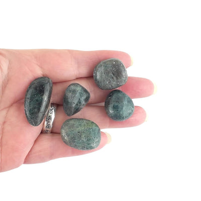 Apatite Crystal Tumblestones from Brazil, Blue/Green Tumbled Stones