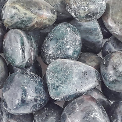 Apatite Crystal Tumblestones from Brazil, Blue/Green Tumbled Stones