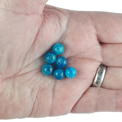 Apatite Blue A Grade Round 8 mm Gemstone Beads with 1 mm Hole