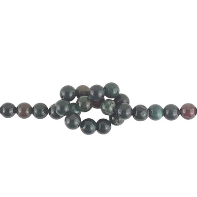Bloodstone (Heliotrope) A Grade Round 6 mm Gemstone Beads, 1 mm Hole