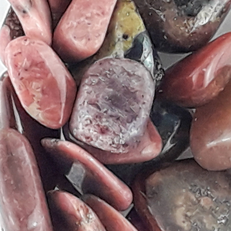 Bustamite Dusky Pink/Red Crystal Tumblestones - Choice of Sizes