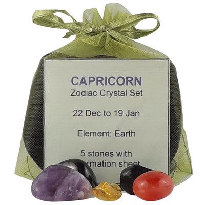 Capricorn Zodiac Crystal Set, December January Gemstone Birthday Gift