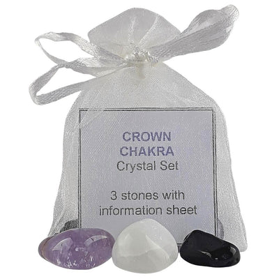 Crown Chakra Crystal Set, 3 Gemstones with Information Sheet