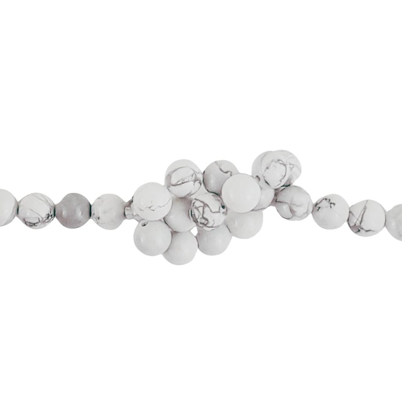 Howlite White A Grade Round 6 mm Gemstone Beads with 1 mm Hole