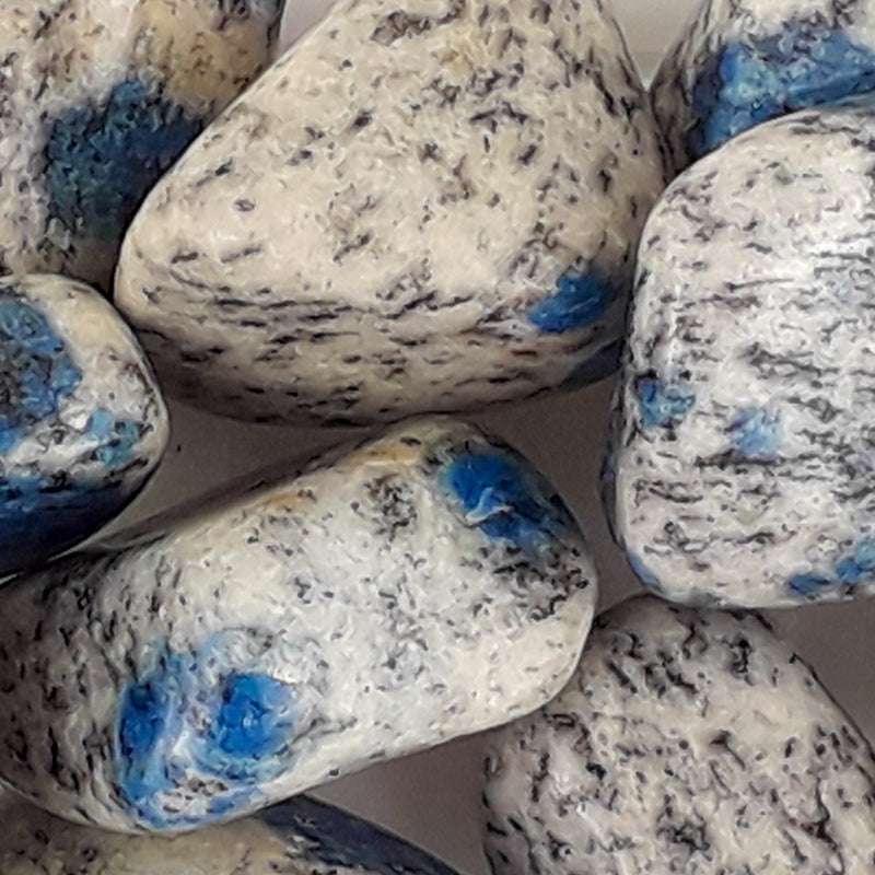 K2 Stone White & Blue Spotted Crystal Tumblestones from Pakistan