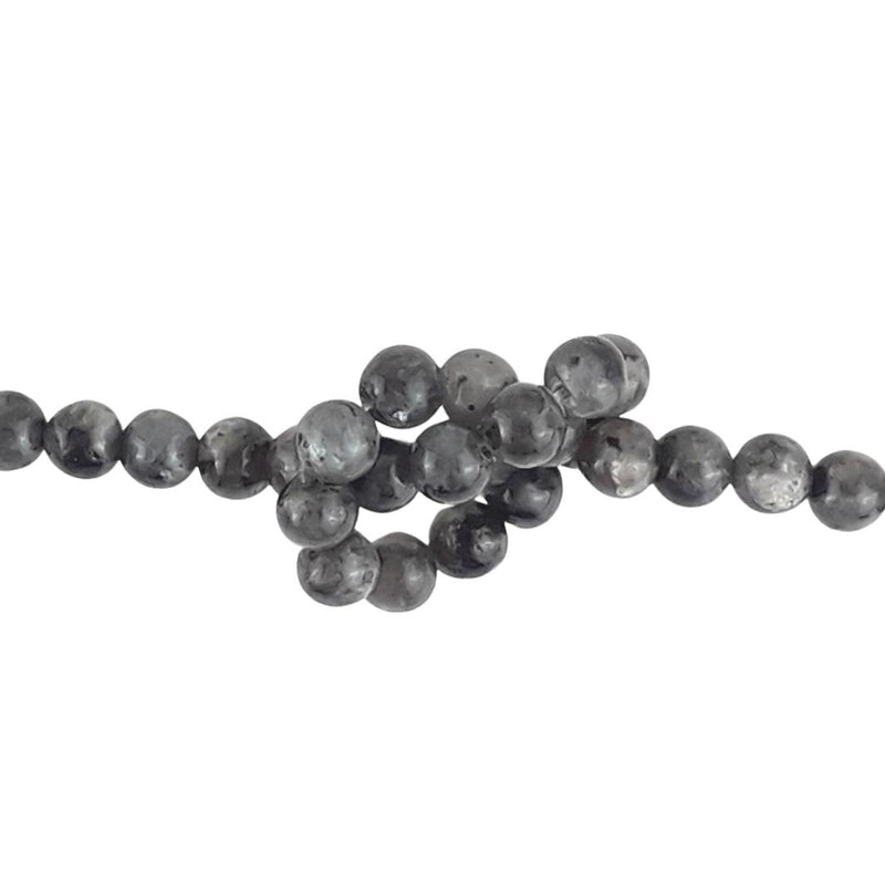 Larvikite (Norwegian Moonstone) Round 6 mm Gemstone Beads, 1 mm Hole