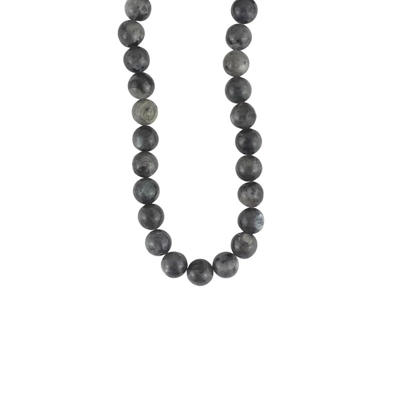 Larvikite (Norwegian Moonstone) Round 8 mm Gemstone Beads, 1 mm Hole