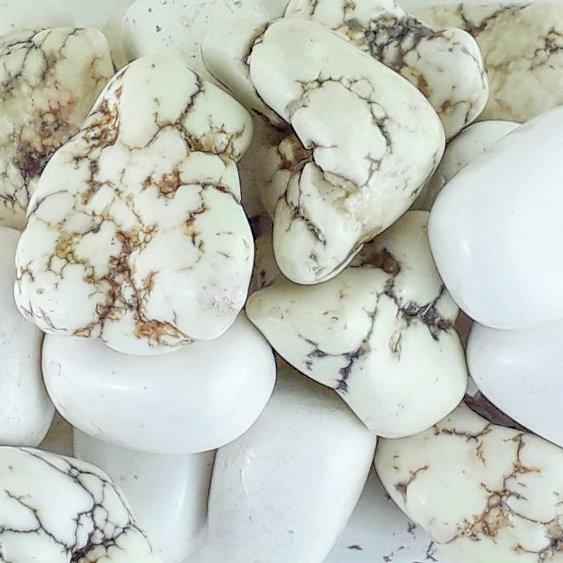 Magnesite Crystal Tumblestones from South Africa, White Tumbled Stones