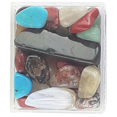 Mini Crystal Gemstone Box, Assorted Tumblestones From Around The World
