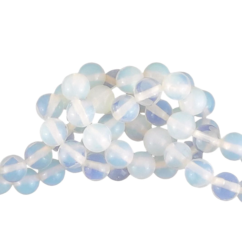Opalite Pale Blue Round 8 mm Gemstone Beads with 1 mm Hole