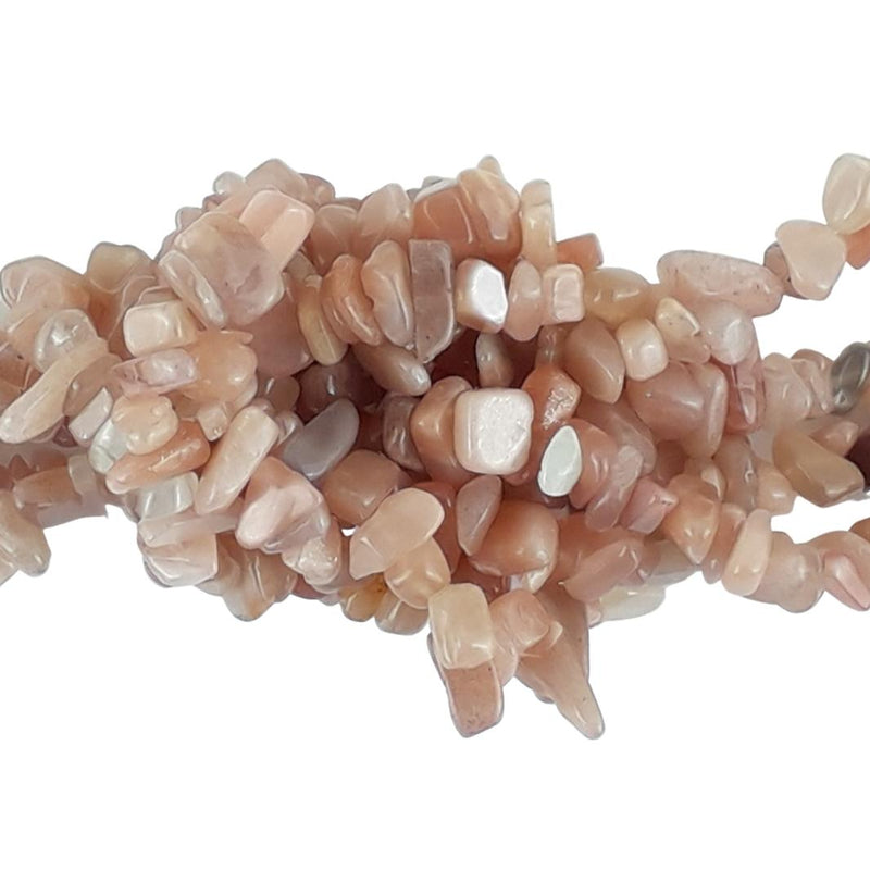 Peach Moonstone A Grade Gemstone Bead Chips - Full Strand / 50 Pieces