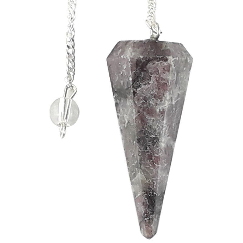 Pink Garnet Faceted Cone Shape Crystal Dowsing Pendulum