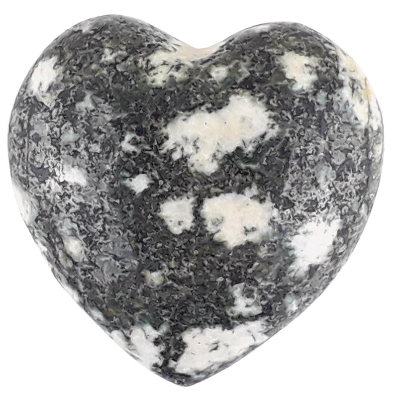 Preseli Bluestone Crystal Heart from Wales, Mottled Gemstone Heart