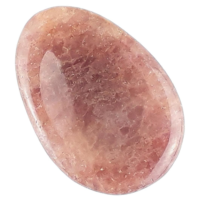 Raspberry Aventurine Crystal Thumb Stone / Worry Stone from Brazil