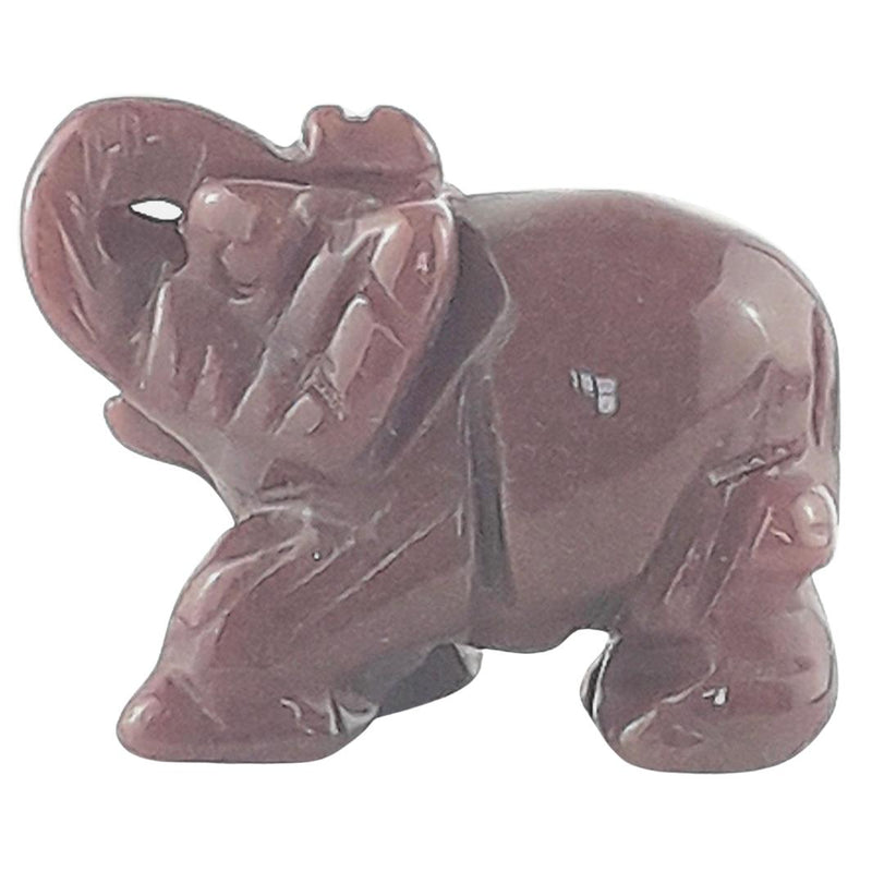 Red Aventurine Crystal Elephant Figurine, Gemstone Elephant Ornament
