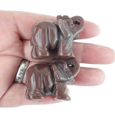 Red Aventurine Crystal Elephant Figurine, Gemstone Elephant Ornament