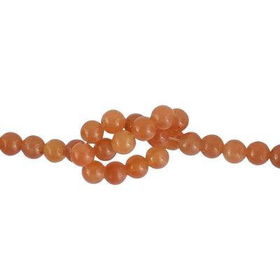 Red Aventurine A Grade Round 6 mm Gemstone Beads with 1 mm Hole