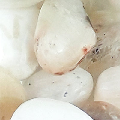 Scolecite Crystal Tumblestones from India, White/Cream Tumbled Stones