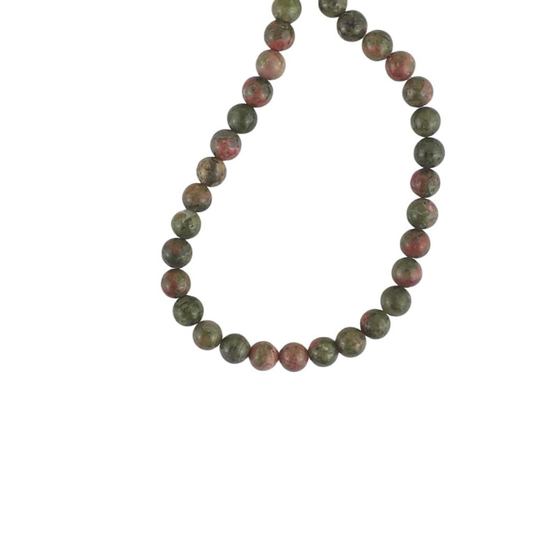 Unakite Green & Pink A Grade Round 6 mm Gemstone Beads with 1 mm Hole
