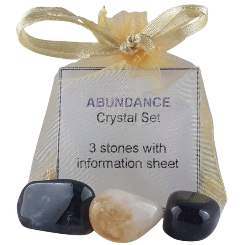 Abundance Crystal Set, 3 Stones with Information to Attract Abundance - TK Emporium