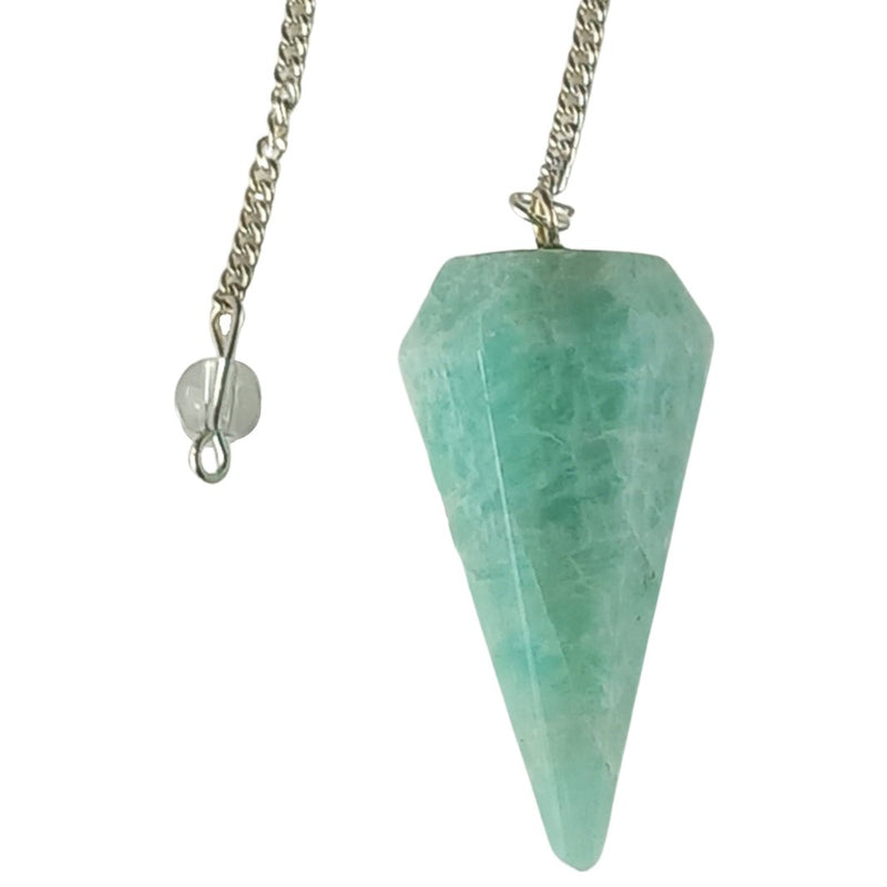 Amazonite Faceted Cone Shape Crystal Gemstone Dowsing Pendulum - TK Emporium