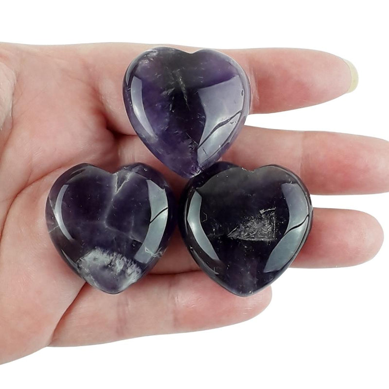 Amethyst Purple Crystal Heart from Brazil - Choice of Sizes - TK Emporium
