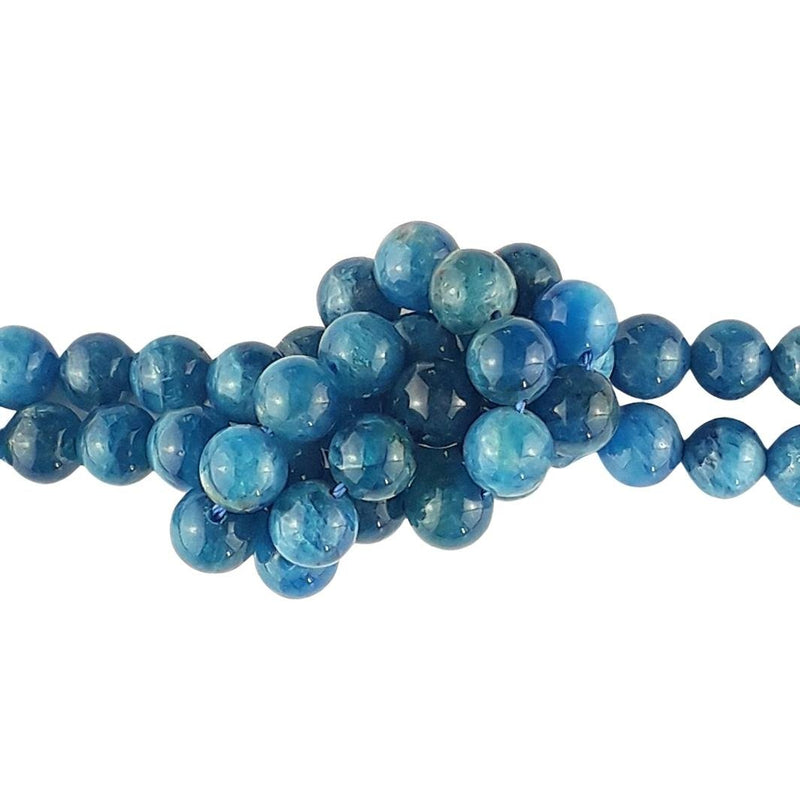 Apatite Blue A Grade Round 8 mm Gemstone Beads with 1 mm Hole - TK Emporium
