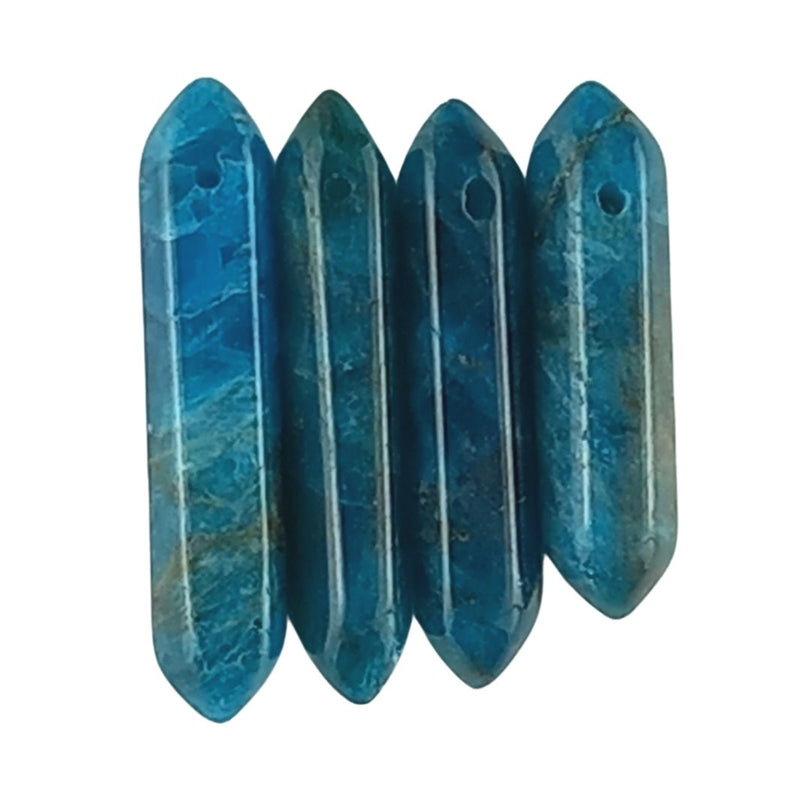 Apatite Blue Small Slim Double Terminated Crystal Gemstone Beads - TK Emporium