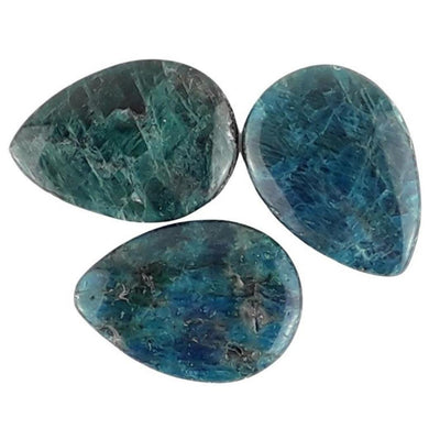 Apatite Crystal Teardrop Beads, Blue Gemstone Bead with Large 2mm Hole - TK Emporium