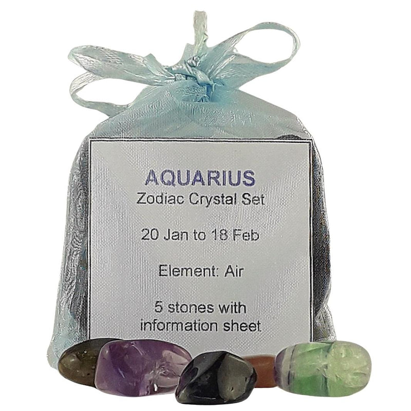 Aquarius Zodiac Crystal Set, January February Gemstone Birthday Gift - TK Emporium