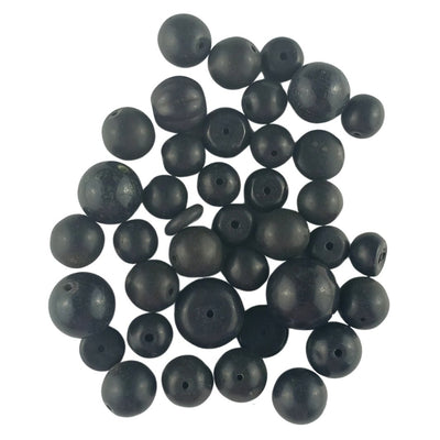Assorted Pack of Mainly Round Black Gemstone Beads - Various Sizes - TK Emporium